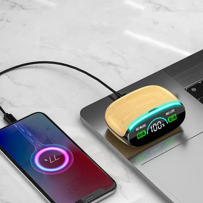 Wood Grain Wireless Bluetooth Earbuds